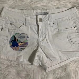 White denim shorts